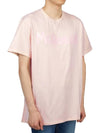 Men's Graffiti Logo Short Sleeve T-Shirt Pink - ALEXANDER MCQUEEN - BALAAN 4