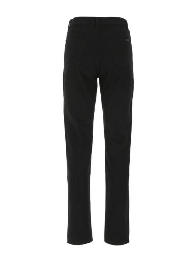 Women's Cotton High Waist Pants Black - SAINT LAURENT - BALAAN 3