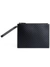 GG Micro Ssima Strap Clutch Bag Black - GUCCI - BALAAN 3