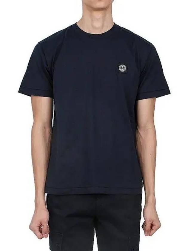 Logo Patch Short Sleeves T-Shirt Navy - STONE ISLAND - BALAAN 2