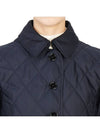 Women's Diamond Quilted Thermoregulated Check Jacket Midnight - BURBERRY - BALAAN 8