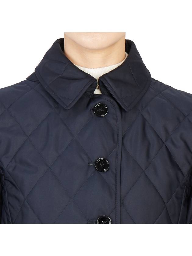 Women's Diamond Quilted Thermoregulated Check Jacket Midnight - BURBERRY - BALAAN 8