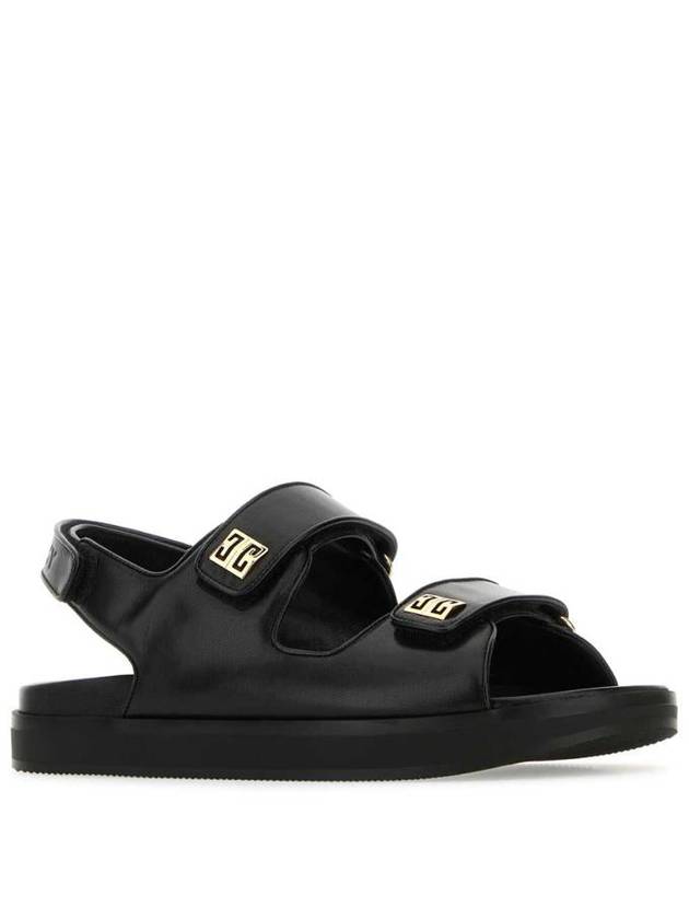 4G Strap Leather Flat Sandals Black - GIVENCHY - BALAAN 3