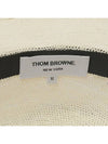 Rattan Three Stripes RWB Straw Bucket Hat White - THOM BROWNE - BALAAN 8