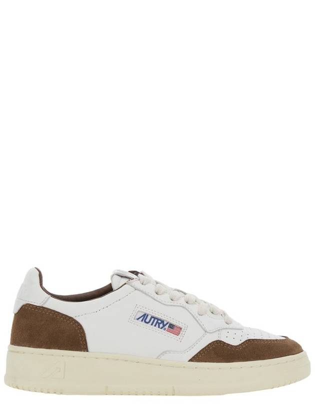 'Medalist' White Low Top Sneakers With Logo Detail In Leather And Suede Woman - AUTRY - BALAAN 1