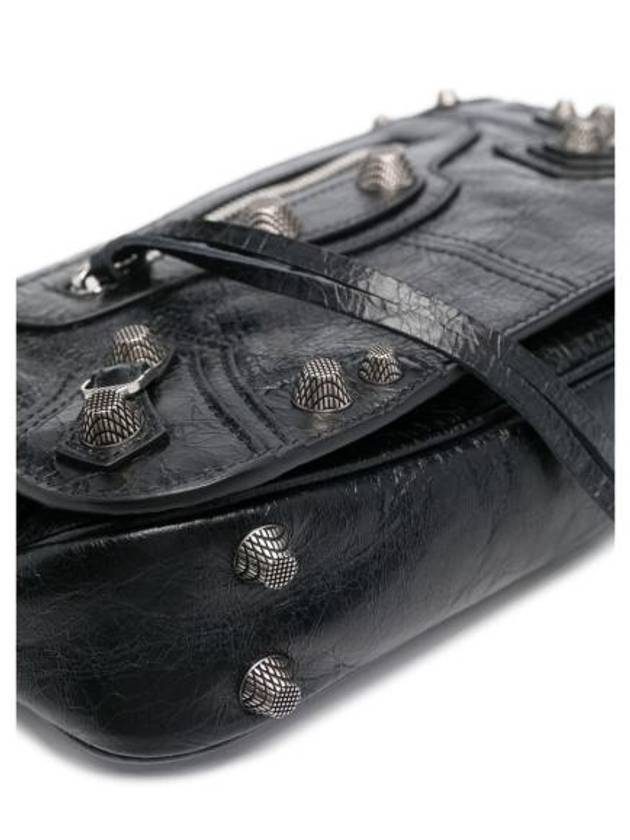 Zipper Stud Arena Lambskin Shoulder Bag Black - BALENCIAGA - BALAAN 3