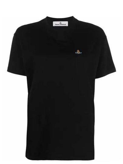 ORB Logo Cotton Short Sleeve T-Shirt Black - VIVIENNE WESTWOOD - BALAAN 2