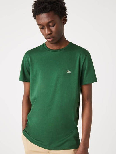 Crew Neck Pima Cotton Jersey Short Sleeve T-Shirt Green - LACOSTE - BALAAN 2