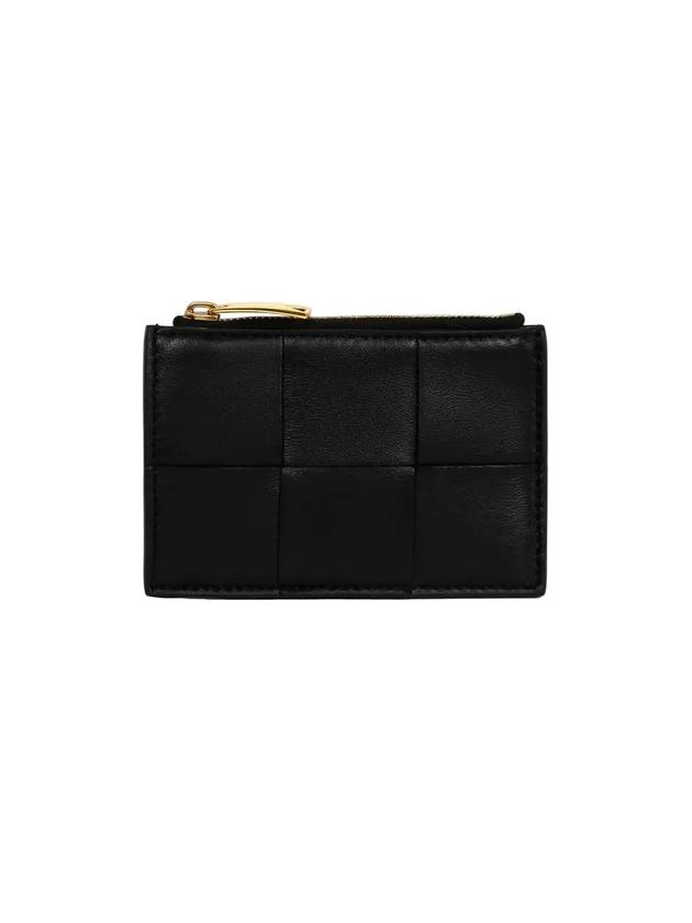 Intrecciato Zipper Card Wallet Black - BOTTEGA VENETA - BALAAN 1