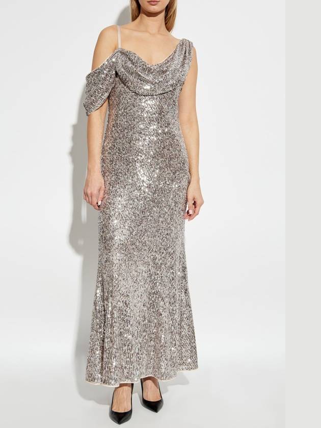 Diane Von Furstenberg Dress Joaquin With Shimmering Sequins, Women's, Silver - DIANE VON FURSTENBERG - BALAAN 3