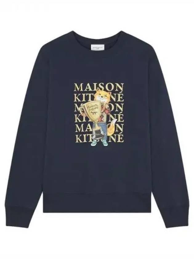 Fox Champion Print Sweatshirt Navy - MAISON KITSUNE - BALAAN 2