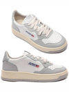 Men's Medalist Low Leather Sneakers Grey White - AUTRY - BALAAN 3