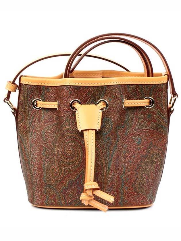 paisley strap mini bucket bag brown - ETRO - BALAAN.