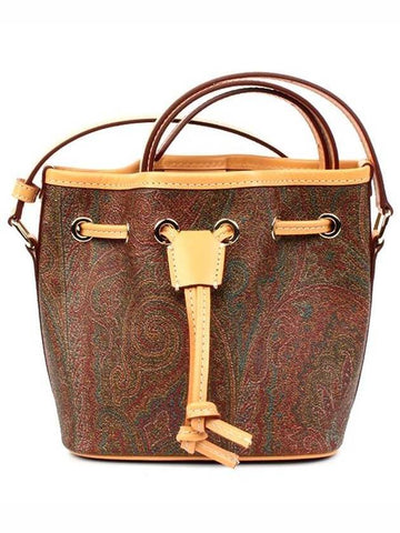 paisley strap mini bucket bag brown - ETRO - BALAAN.