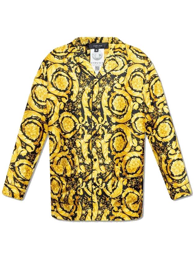 Silk Baroque Print Lounge Wear Gold - VERSACE - BALAAN 1