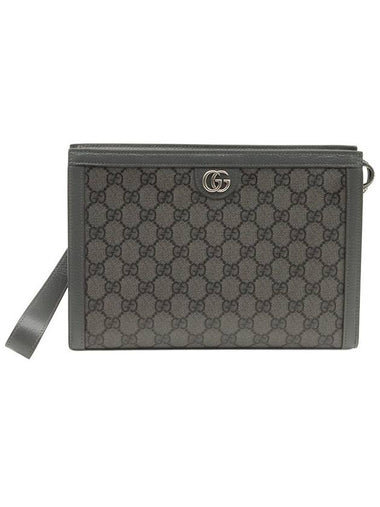 Gray GG Supreme Canvas Ophidia Strap Pouch Clutch 760243 - GUCCI - BALAAN 1