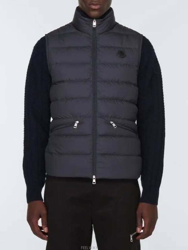 Theompan Logo Down Vest Midnight Navy - MONCLER - BALAAN 8