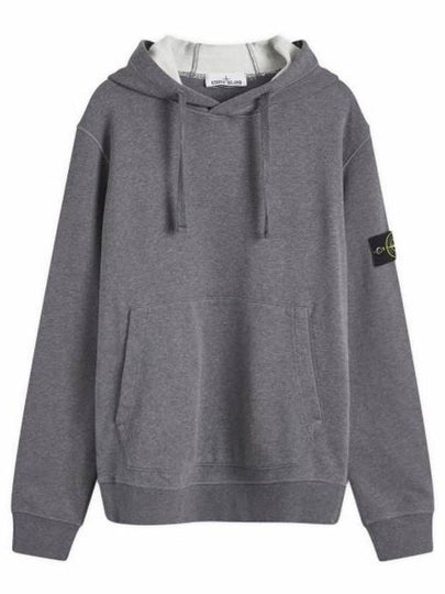 Cotton Fleece Garment Dyed Hoodie Dark Grey Melange - STONE ISLAND - BALAAN 2