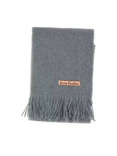 Logo Fringe Cashmere Muffler Melange Grey - ACNE STUDIOS - BALAAN 2