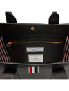 Three Stripe Tab Stripe Leather Tote Bag Black - THOM BROWNE - BALAAN 8