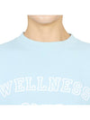 Wellness Club Flock Crew Neck Cotton Sweatshirt Baby Blue - SPORTY & RICH - BALAAN 7