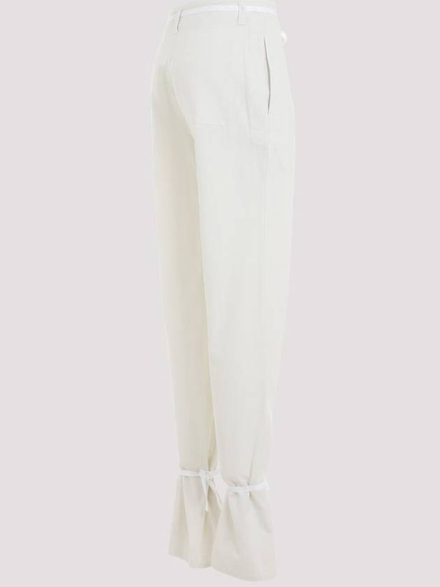 Cotton Straight Pants Chalk - LEMAIRE - BALAAN 4