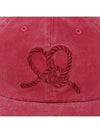 Heart Note Embroidery Ball Cap Red - OGARP - BALAAN 5