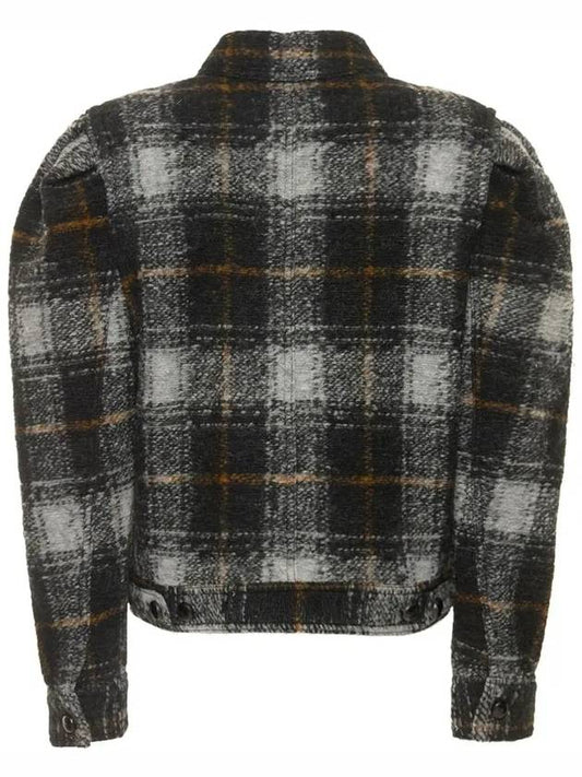 LEIKO Check Shirt Jacket Charcoal MA1204 22A012E 02AN - ISABEL MARANT - BALAAN 2