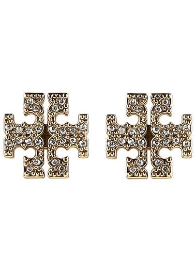 Crystal Logo Stud Earrings Gold - TORY BURCH - BALAAN 2