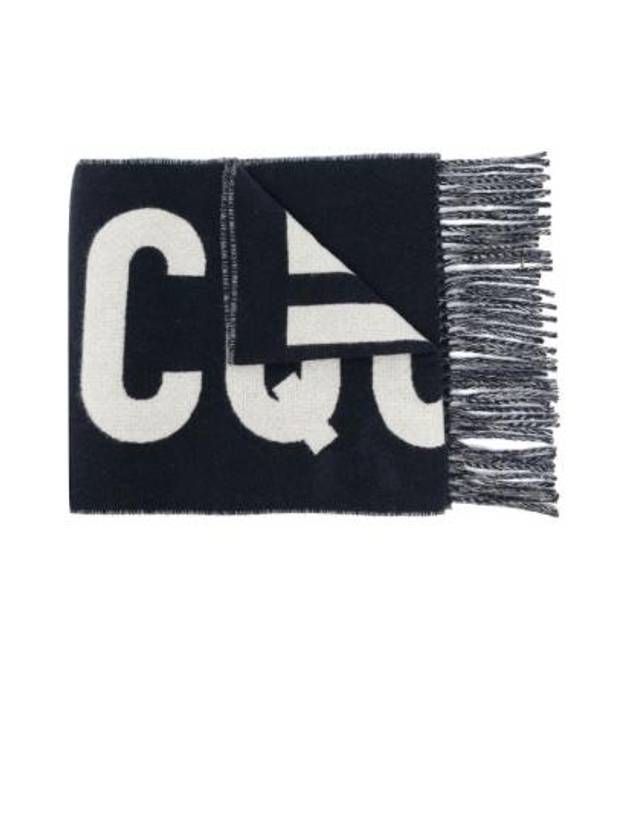 Lecharpe Fringe Logo Virgin Wool Muffler Navy - JACQUEMUS - BALAAN 2