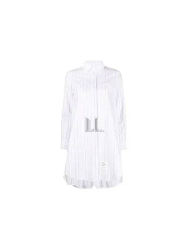 Pleated Back Striped Oxford Short Dress - THOM BROWNE - BALAAN 2