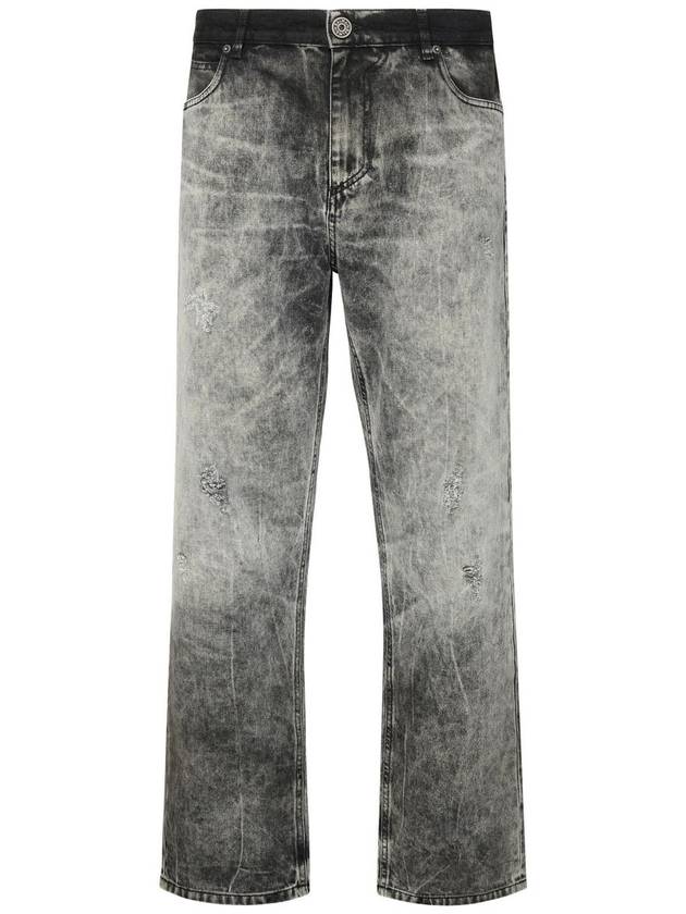 Balmain Gray Cotton Jeans - BALMAIN - BALAAN 1