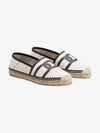 Kate Canvas Leather Espadrilles Shoes White - TOD'S - BALAAN 2