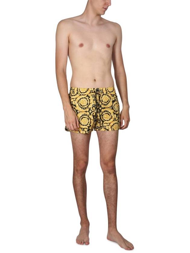 Barocco Print Swim Shorts Yellow - VERSACE - BALAAN 5