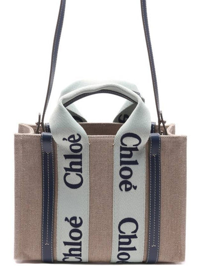 Woody Logo Small Tote Bag Green Blue - CHLOE - BALAAN 2