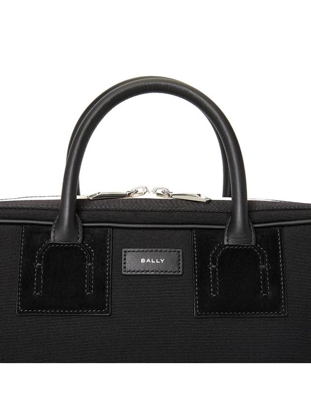 Men's Board Grain Leather Briefcase Black - BALLY - BALAAN 9