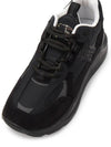 Leather Suede Leather Low Top Sneakers Black - BURBERRY - BALAAN 8