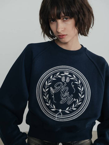 HCH Laurel Crop SweatshirtNavy - HARDCORE HAPPINESS - BALAAN 1