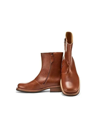 Camion Leather Ankle Boots Cognac Brown - OUR LEGACY - BALAAN 2