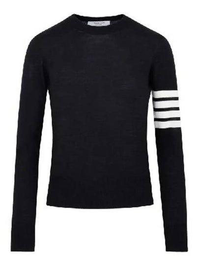 4-Bar Merino Jumper Wool Knit Top Navy - THOM BROWNE - BALAAN 2