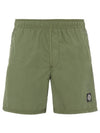 Logo Patch Brushed Nylon Swim Shorts Green - STONE ISLAND - BALAAN 2