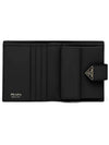 Small Smooth Saffiano Leather Half Wallet Black - PRADA - BALAAN 5