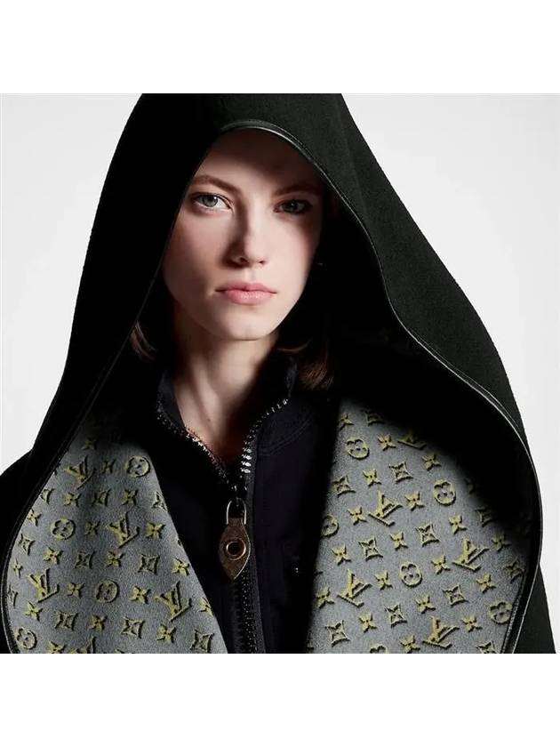 3D Monogram Double Breasted Wrap Coat Black - LOUIS VUITTON - BALAAN 4