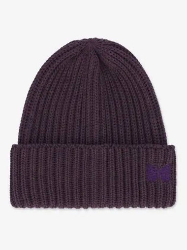 Merino Wool Watch Cap Beanie Plum PU063PLUM - NEEDLES - BALAAN 1