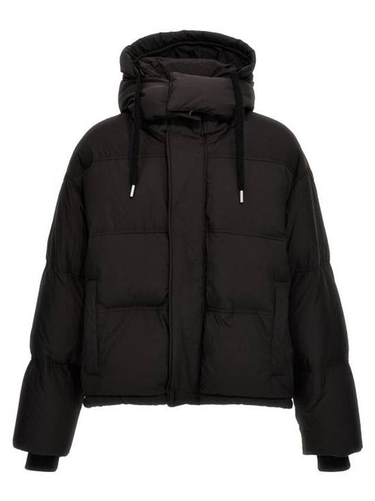 Oversized Nylon Puffer Down Jacket Black - AMI - BALAAN 1