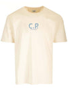 Natural Jersey Short Sleeve T-Shirt Beige - CP COMPANY - BALAAN 1