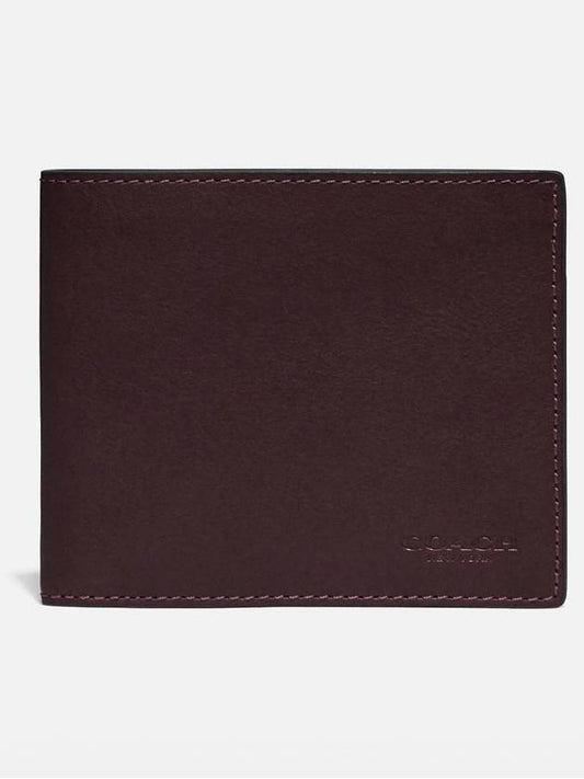 3 In 1 Leather Bifold Wallet Dark Brown - COACH - BALAAN 2