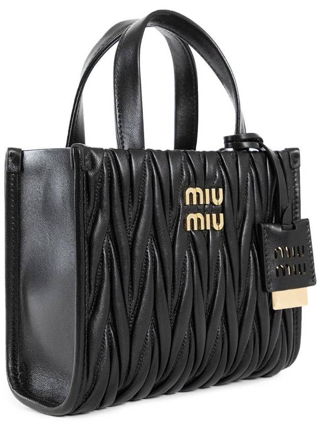 Matelasse Nappa Leather Tote Bag Black - MIU MIU - BALAAN 3