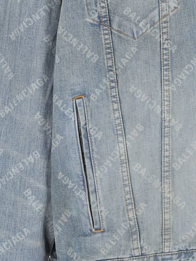 Logo Print Denim Jacket Blue - BALENCIAGA - BALAAN 6