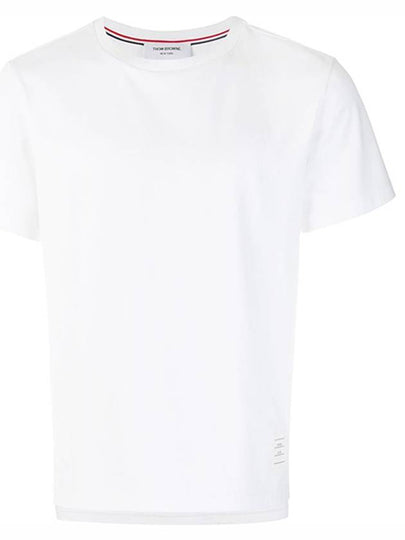 Men's Side Slit Relaxed Short Sleeve T-Shirt White - THOM BROWNE - BALAAN 2